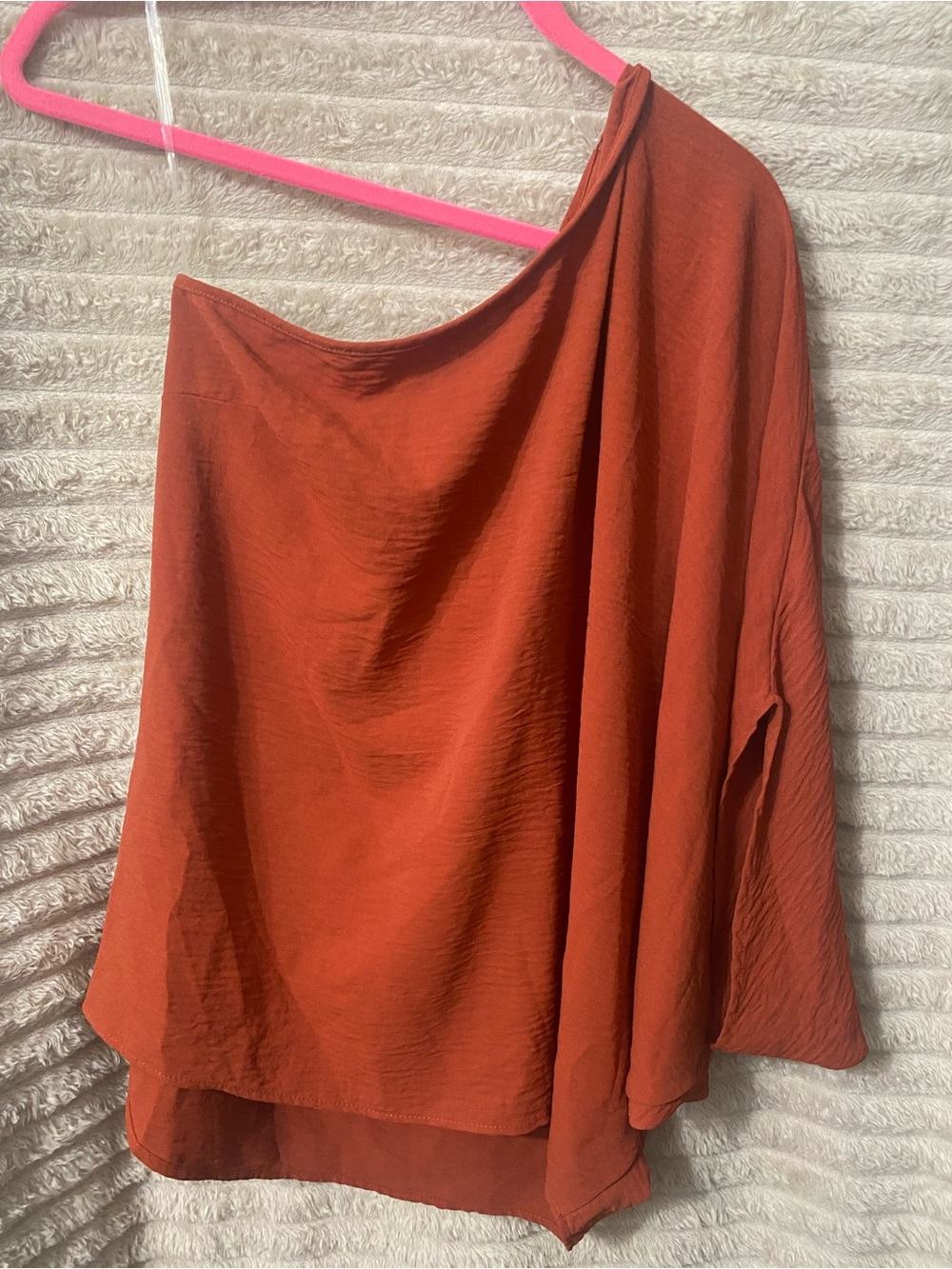 Asymmetrical Rust One-Shoulder Women's Skirt